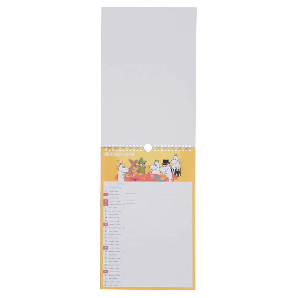 Moomintroll Family calendrier mural 2027 5 colonnes