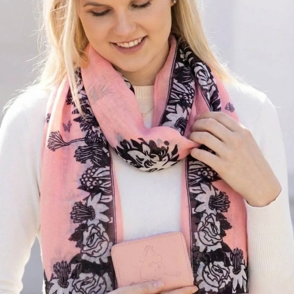 Moomintroll Hug foulard lyocell rose 70x180 cm