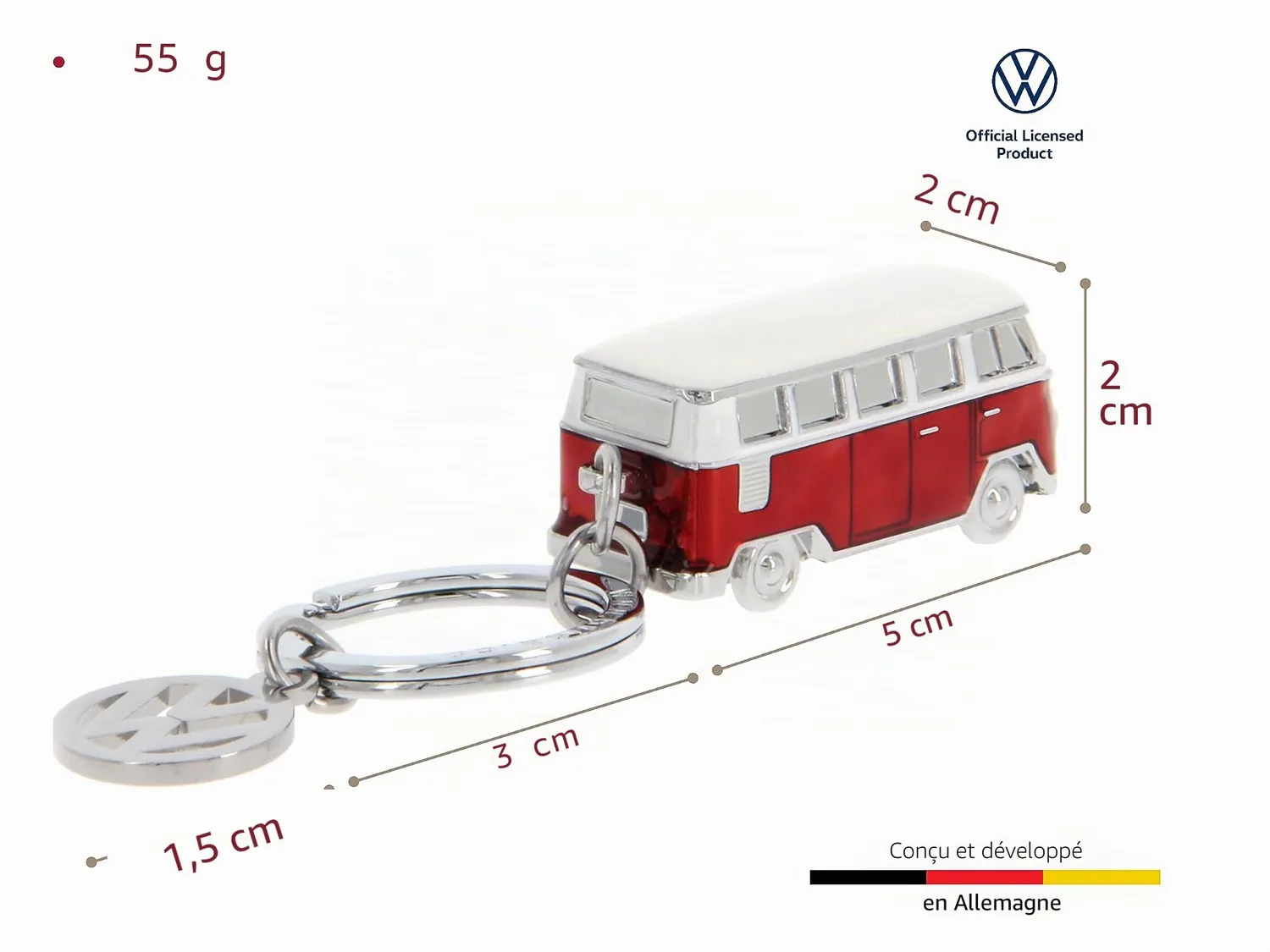 Brisa VW Collection T1 Bus porte-clés 3D métal