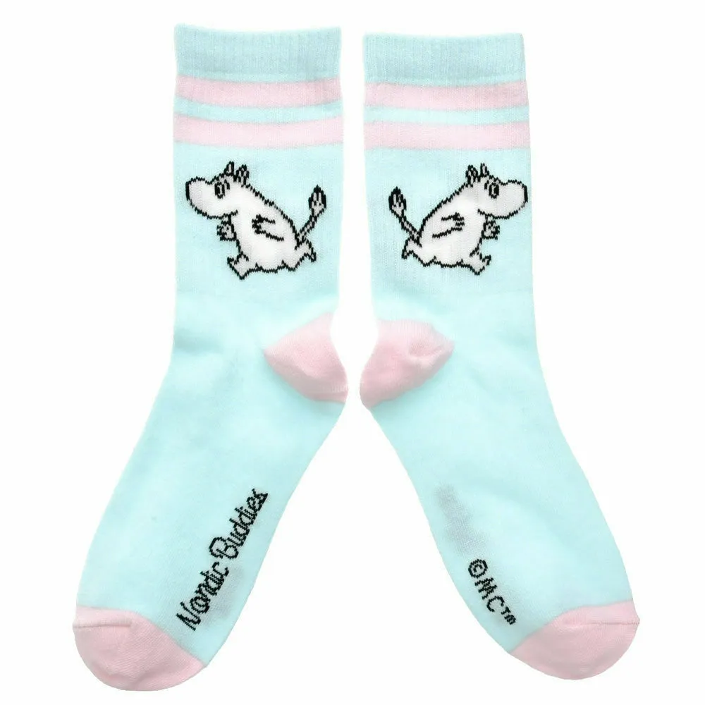 Moomintroll Running Retro chaussettes bleu rose 36-42 coton