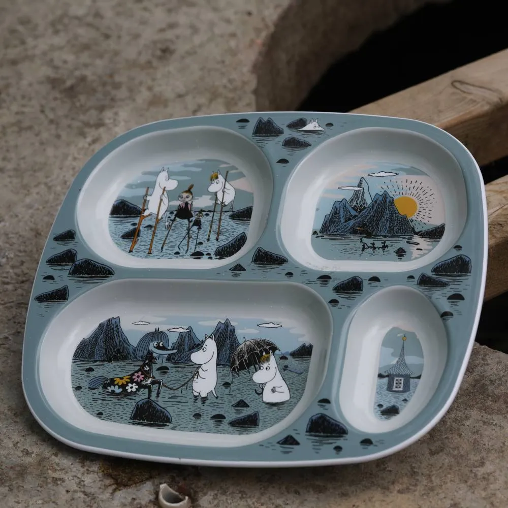 Moomintroll Islands assiette compartiments grise bébé 25 cm