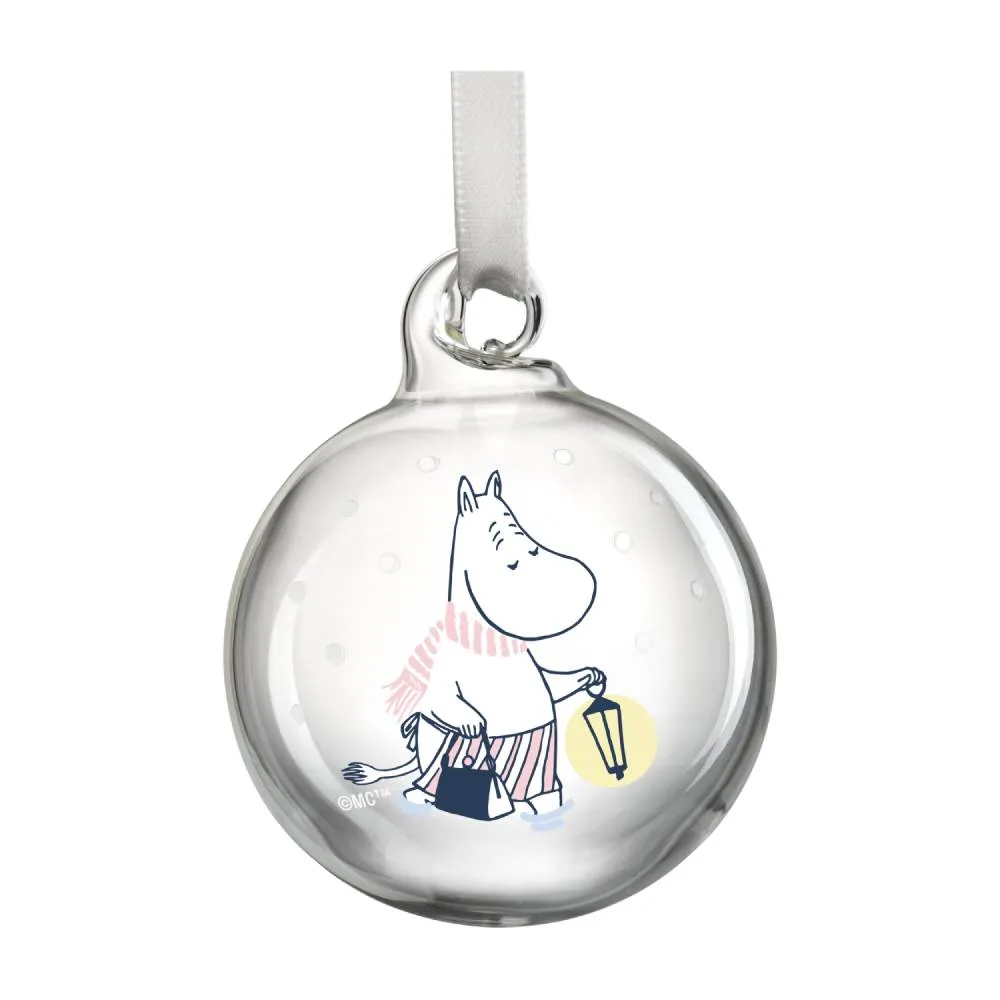 Moomintroll Let it Snow boules Noël verre 4x 5 cm