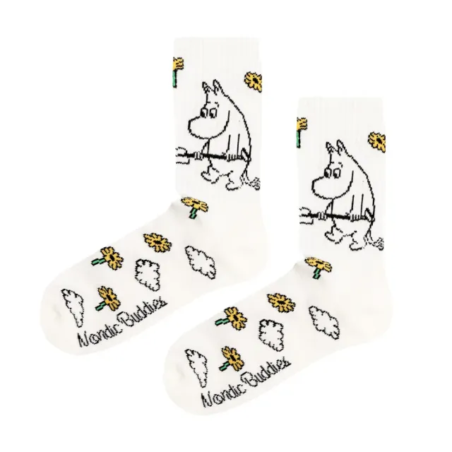 Moomintroll Gardening Retro chaussettes blanches coton