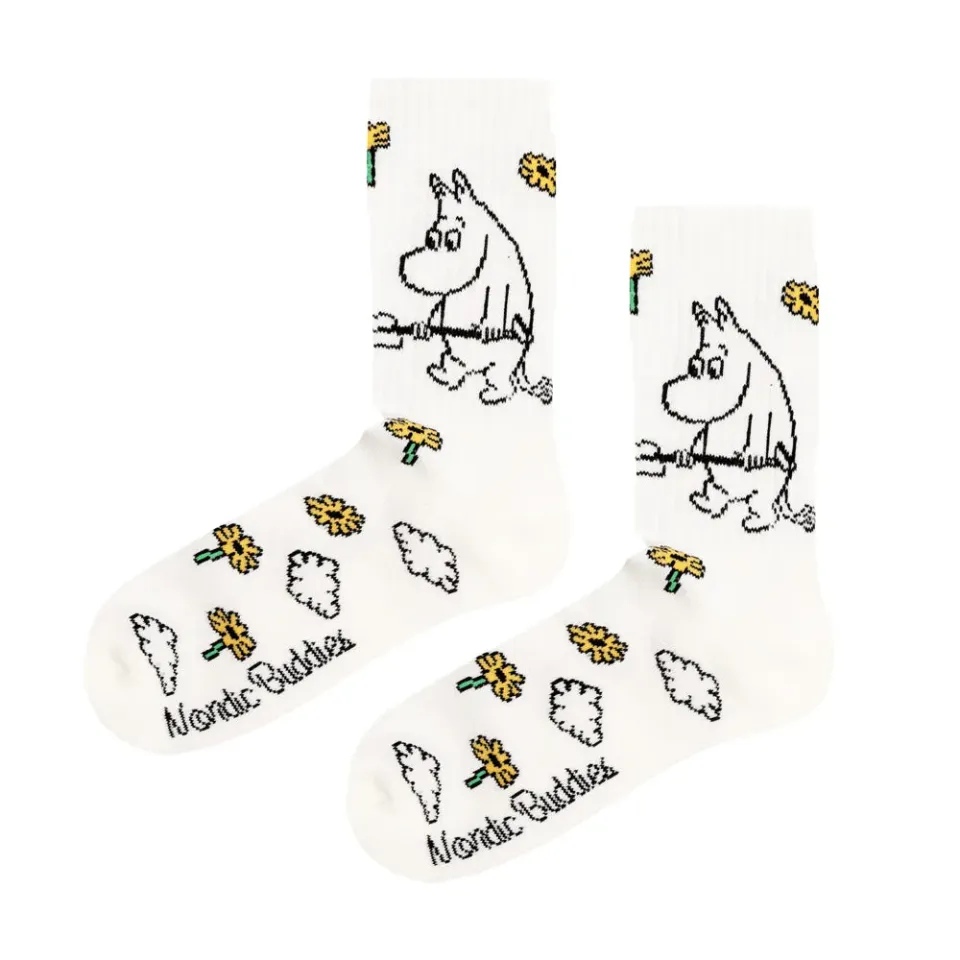 Moomintroll Gardening Retro chaussettes blanches coton