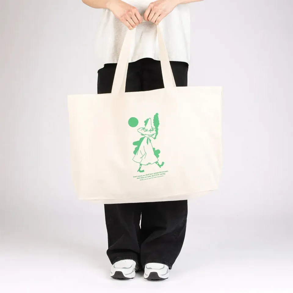 Moomintroll Snufkin tote bag blanc XL coton