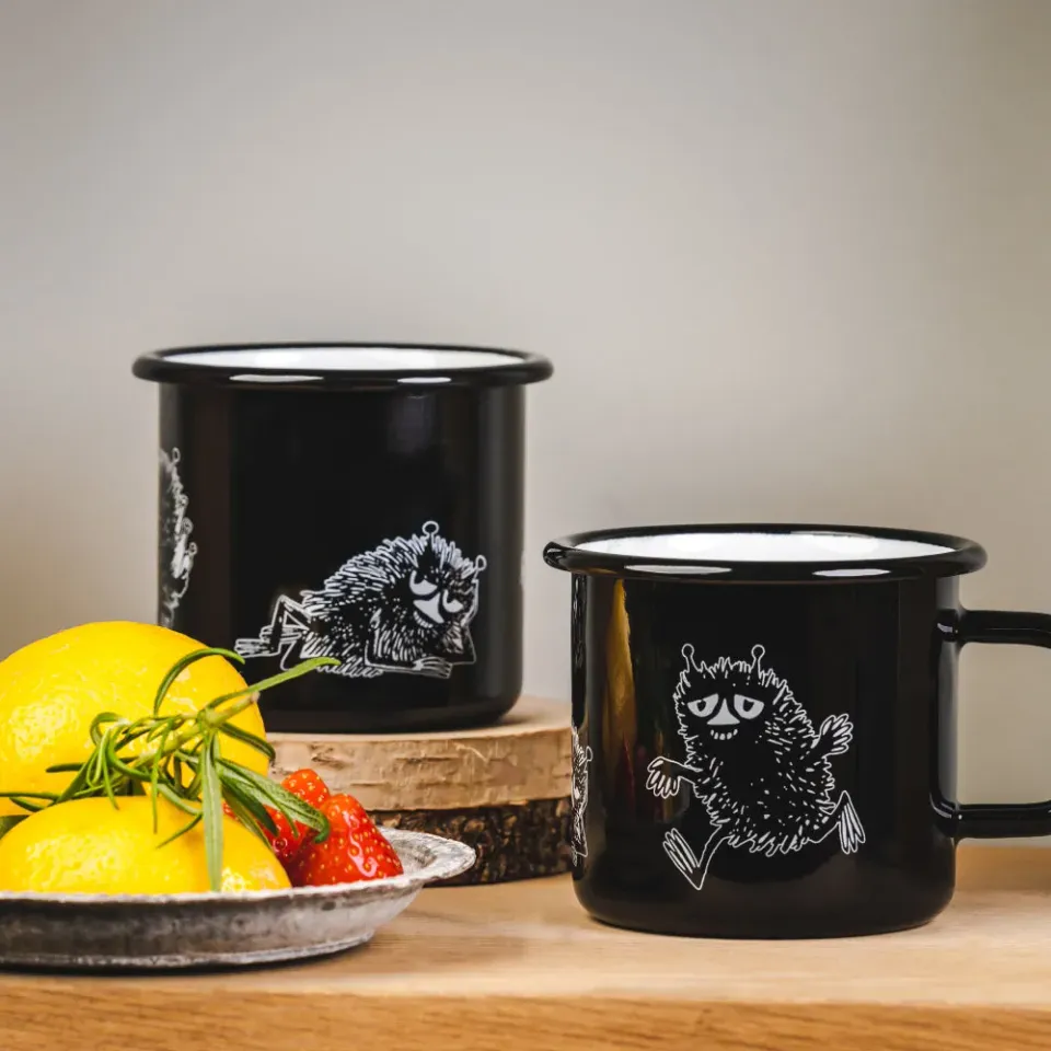Moomintroll Retro Stinky mug emaille noir 37 cl