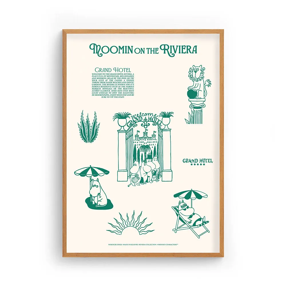 Moomintroll Riviera Grand Hotel affiche beige