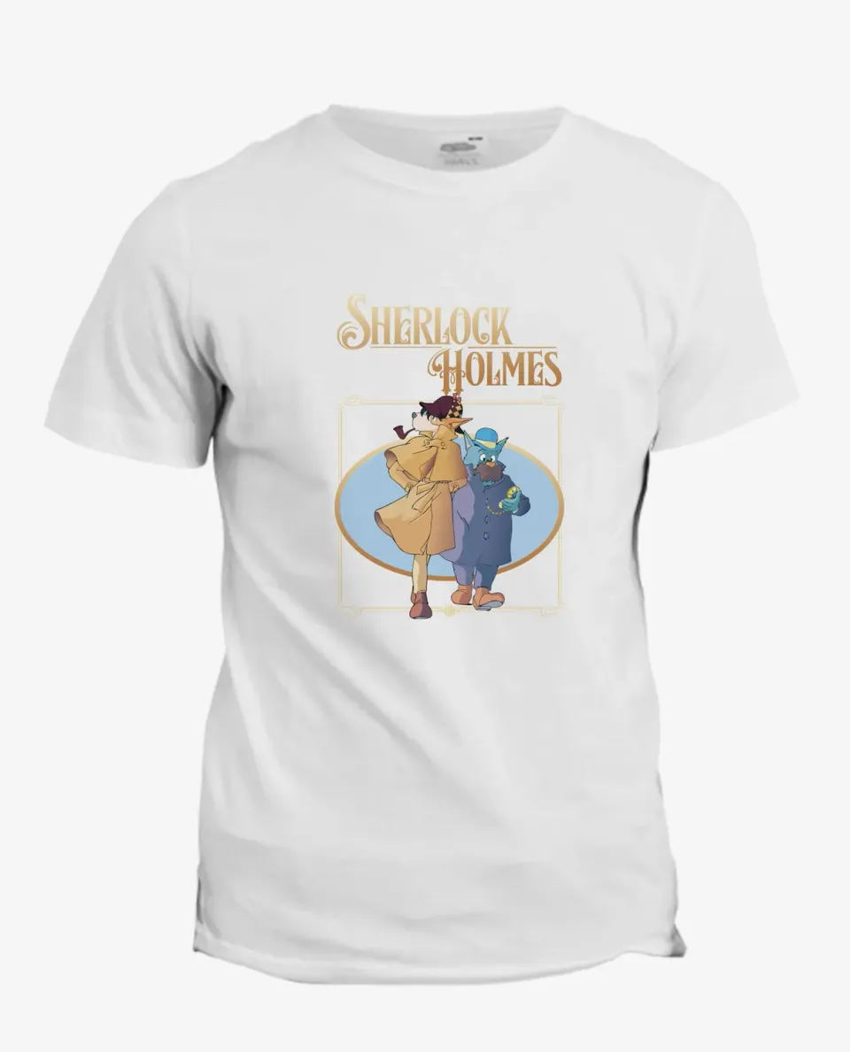 T-shirt Sherlock Holmes manga animé coton