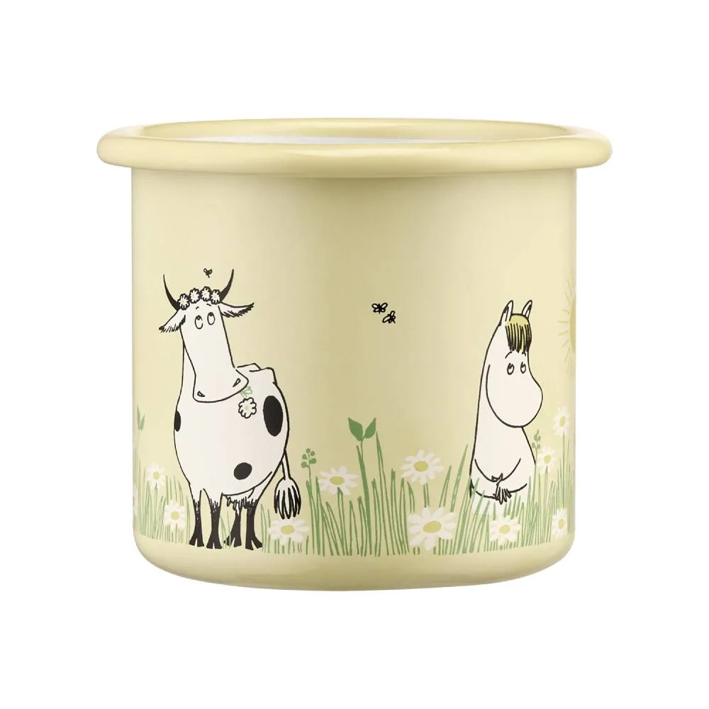 Moomintroll Meadow mug émail jaune 2,5 dl