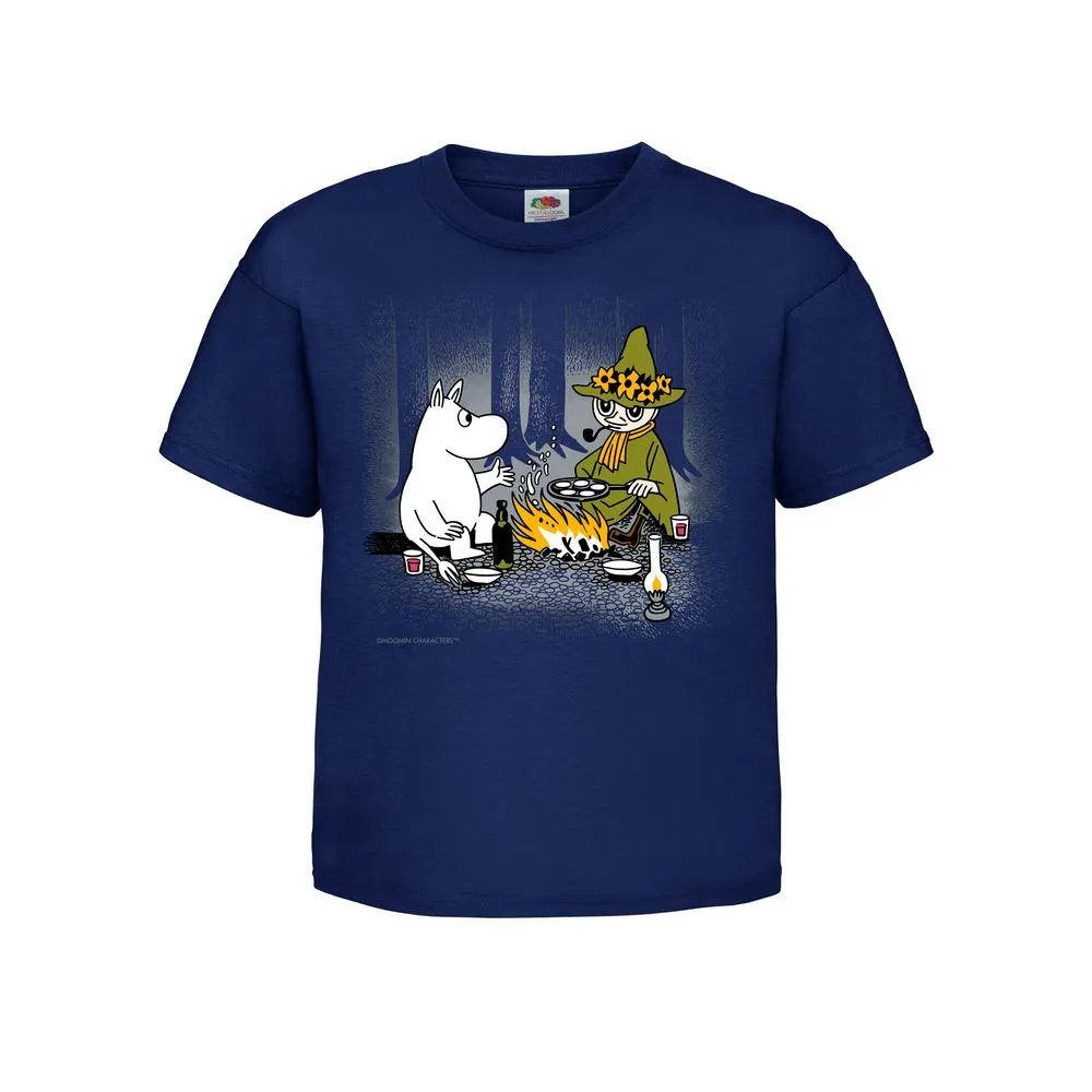 Moomintroll Campfire t-shirt enfant bleu coton