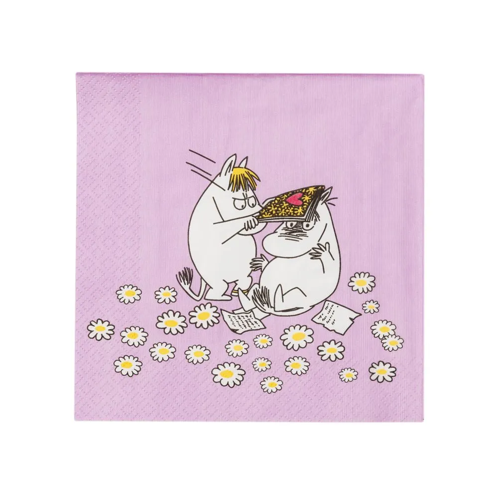 Moomintroll Sweethearts serviette papier 33 cm rose
