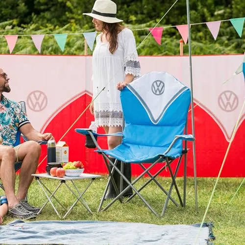 Brisa VW Collection chaise camping T1 Deluxe bleue 100 kg