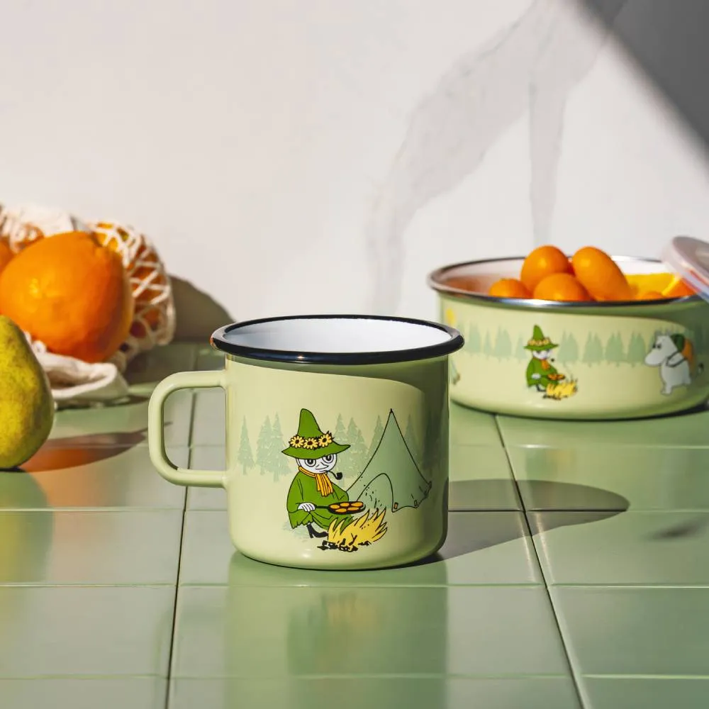 Moomintroll Campers bol avec couvercle 8 dl vert émaillé