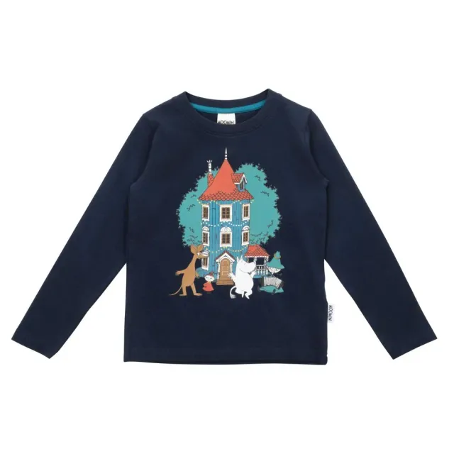 Moomintroll Festivity sweat enfant bleu foncé coton