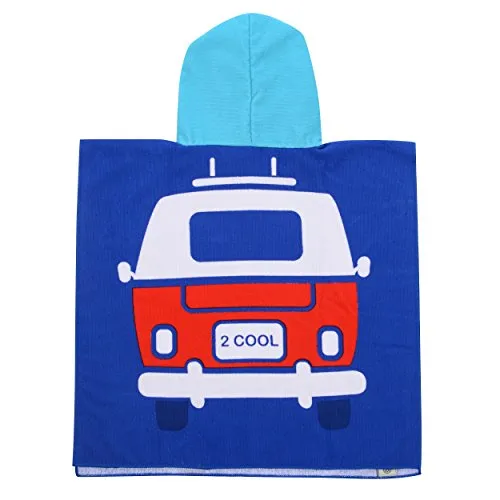 Brisa Volkswagen poncho enfant bleu à capuche