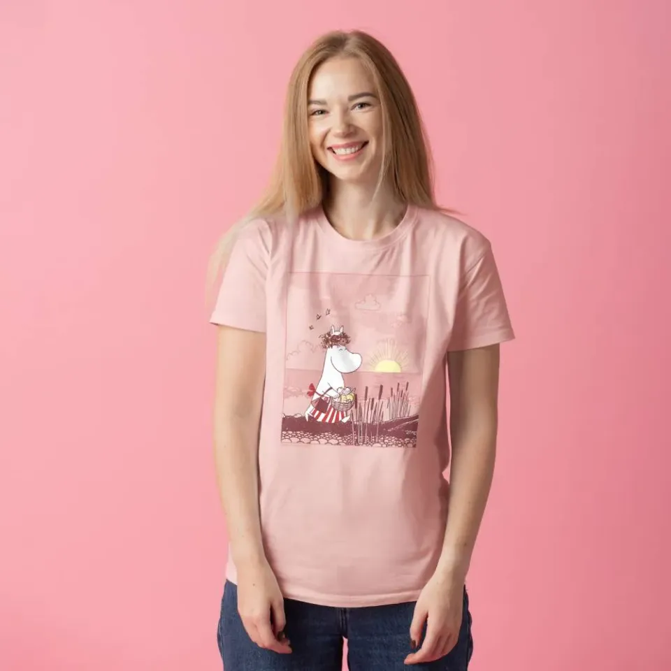 Moomintroll Moominmamma t-shirt rose plage coton