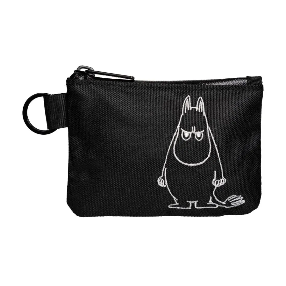 Moomintroll Angry porte-monnaie noir 12x8 cm polyester recyclé