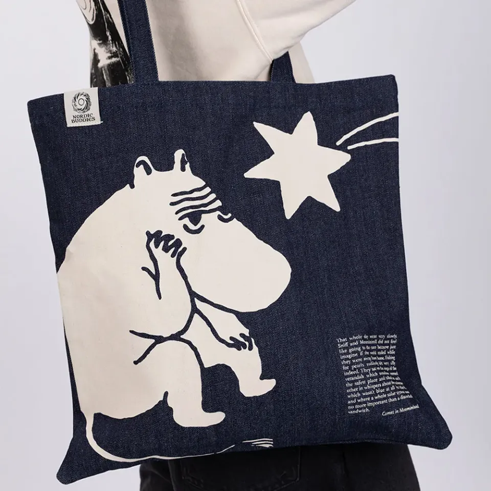 Moomintroll Comet tote bag denim bleu 42 cm