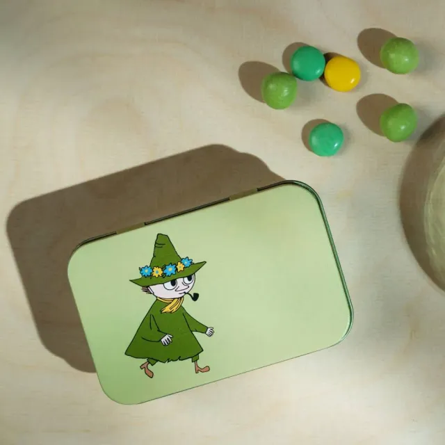 Moomintroll Snufkin Retro boîte métal verte 10 cm