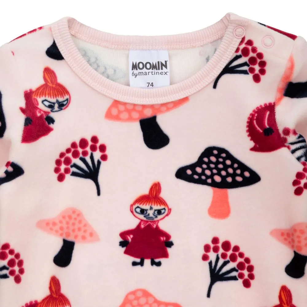 Moomintroll Mushrooming body bébé rose velours recyclé