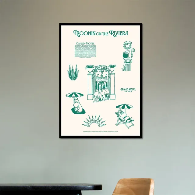 Moomintroll Riviera Grand Hotel affiche beige