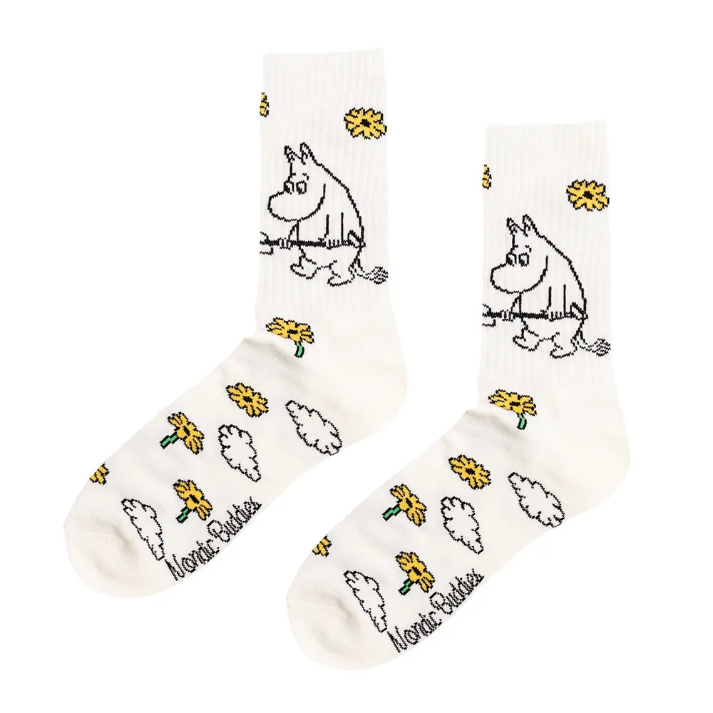 Moomintroll Gardening Retro chaussettes blanches coton