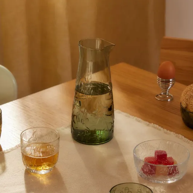 Moomintroll Mystical Forest carafe en verre 100 cl verte soufflée