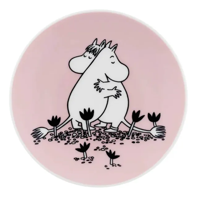 Moomin Arabia Love assiette mini rose 10,5 cm vitroporcelaine