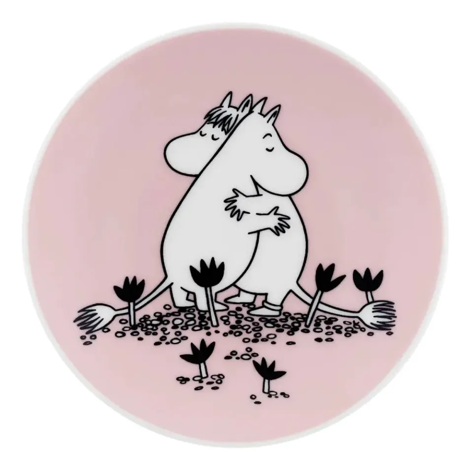 Moomin Arabia Love assiette mini rose 10,5 cm vitroporcelaine