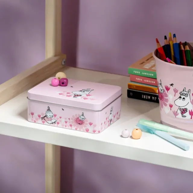 Moomintroll Girls boîte métal rose 14,5 cm