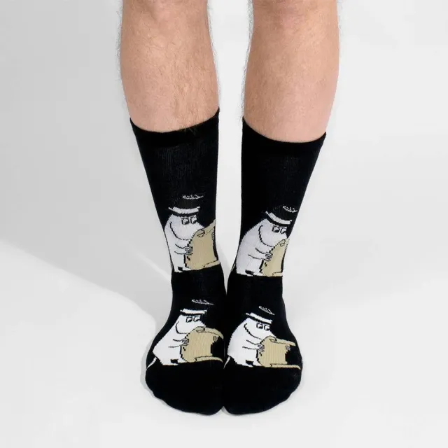 Moomintroll Letter chaussettes 40-45 noires