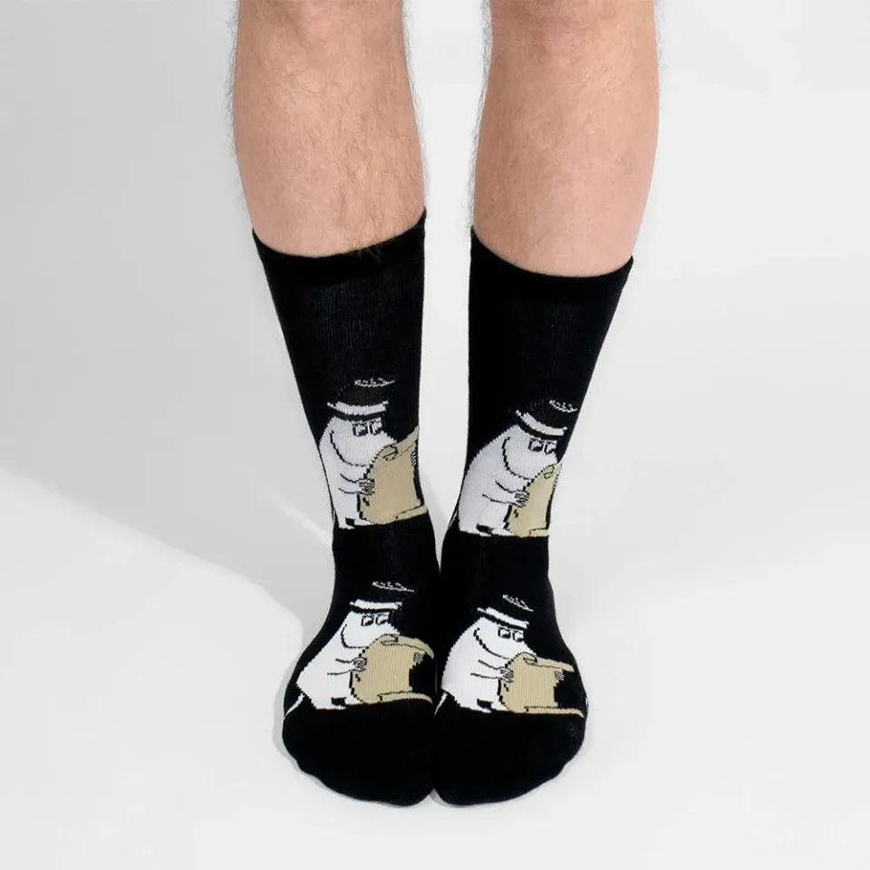Moomintroll Letter chaussettes 40-45 noires