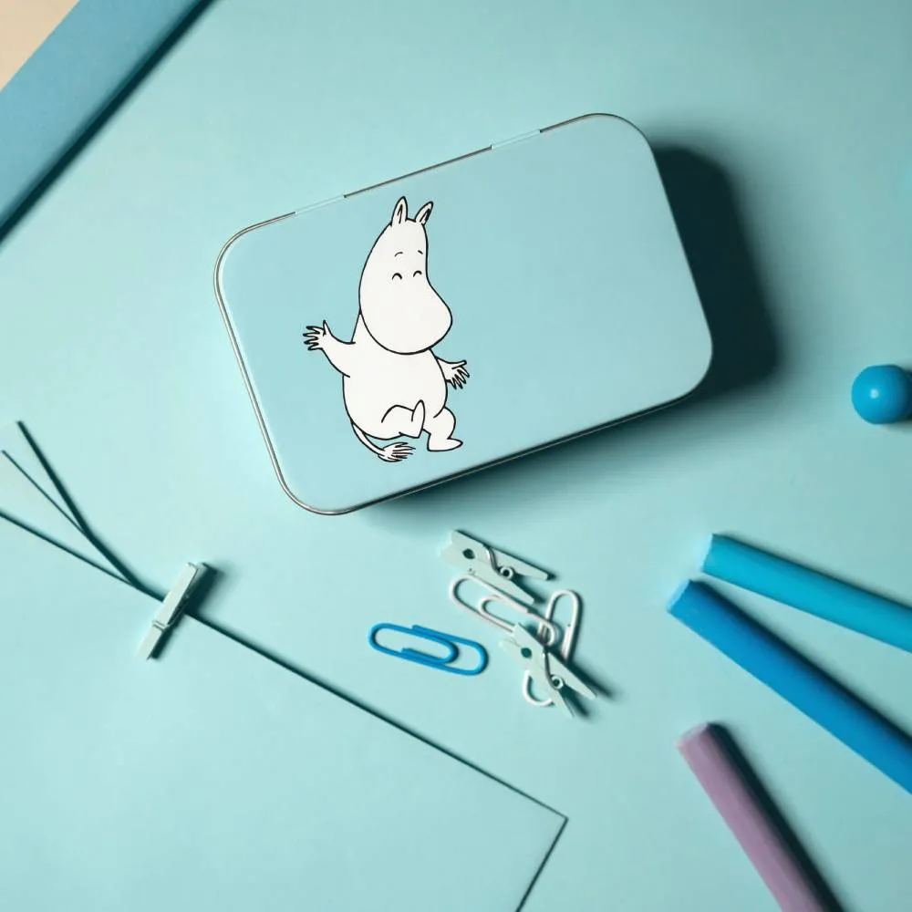 Moomintroll Retro boîte métal bleue 10 cm Muurla