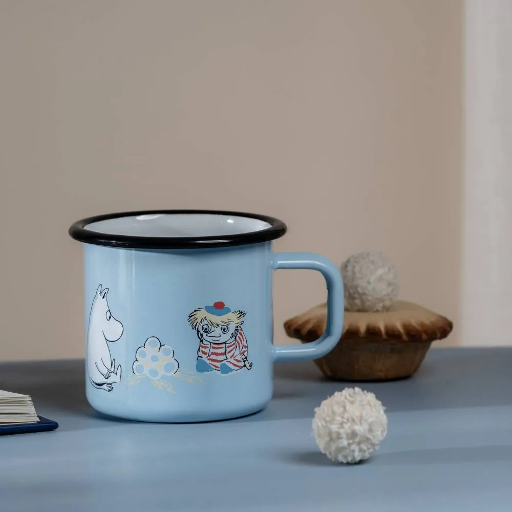 Moomintroll Dreamy Winter mug émail rose