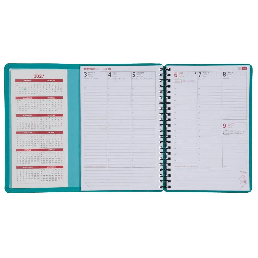 Moomintroll Snufkin agenda 2027 turquoise maxi 14x19,5 cm