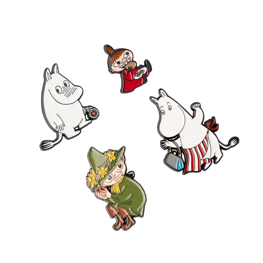 Moomintroll Pin's badge émail lot de 4 boîte