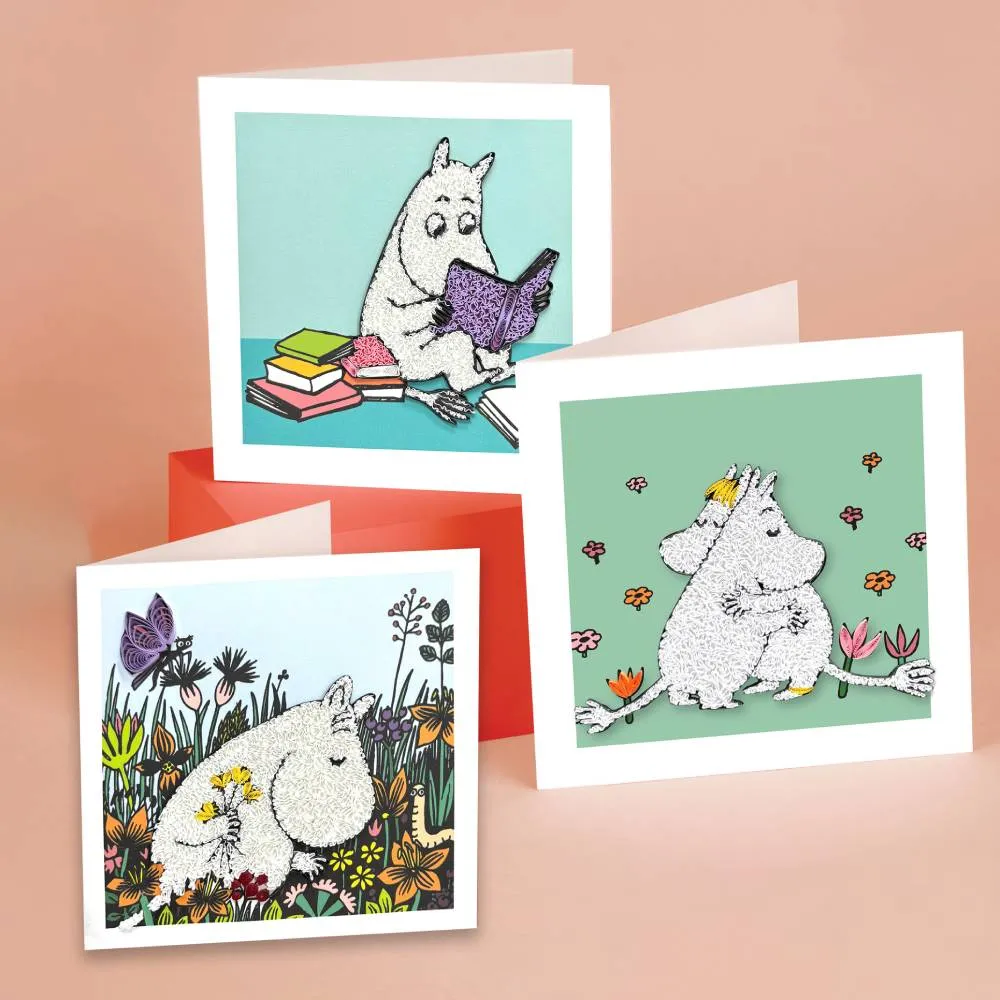 Moomintroll Flowers carte de vœux quilling 15 x 15 cm