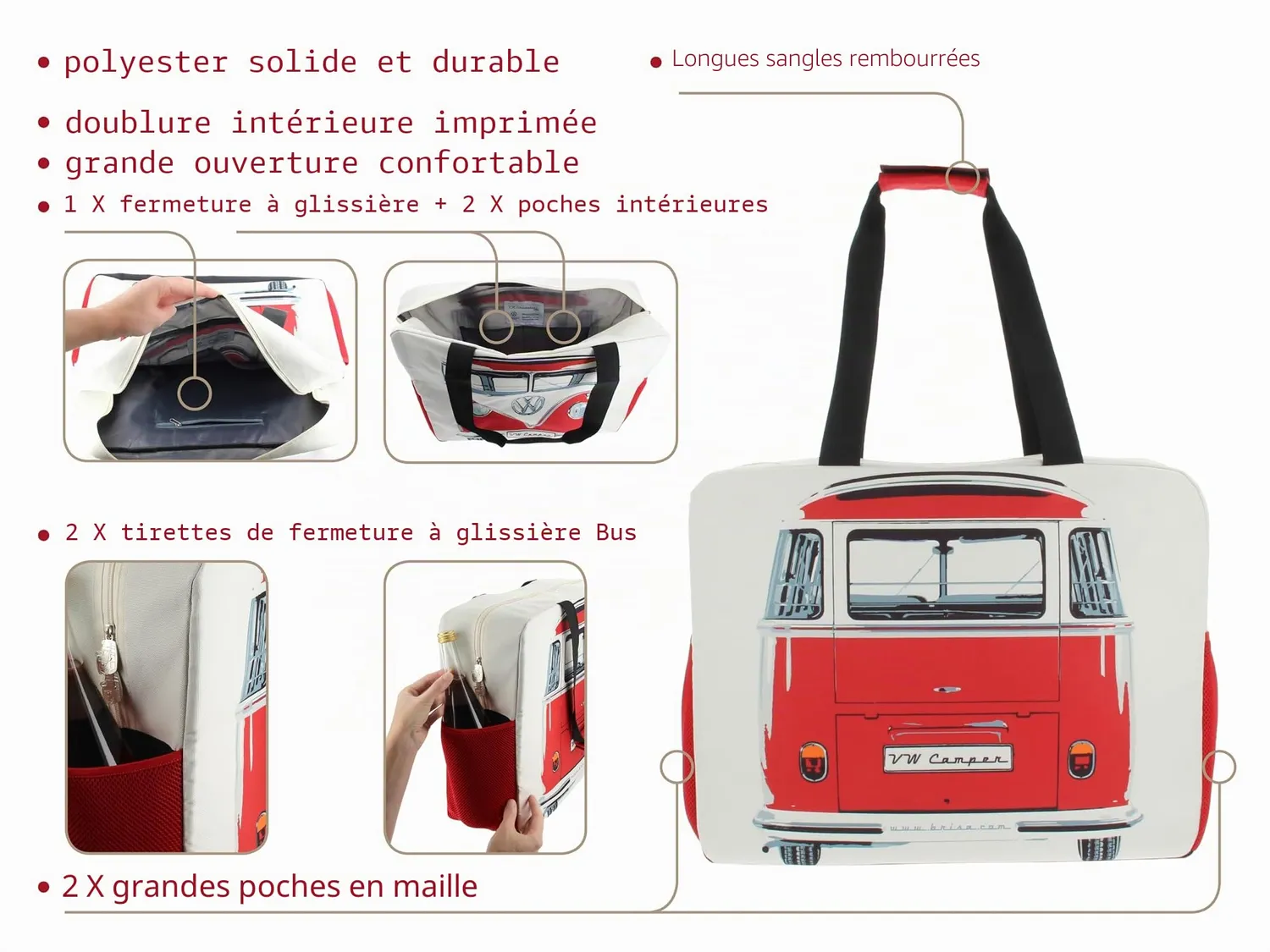Brisa VW T1 Bulli sac de plage polyester