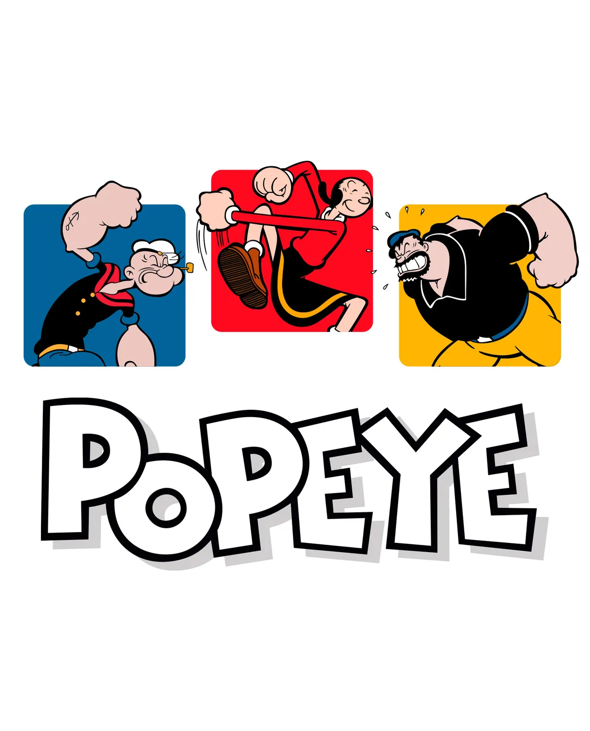 Pixgoodies Popeye Olive et Brutus t-shirt coton