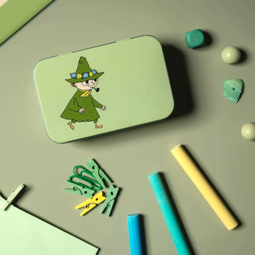 Moomintroll Snufkin Retro boîte métal verte 10 cm
