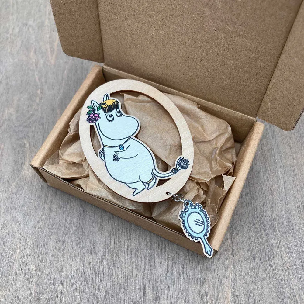 Moomintroll Snorkmaiden Pin's Magnétique 7 cm bois