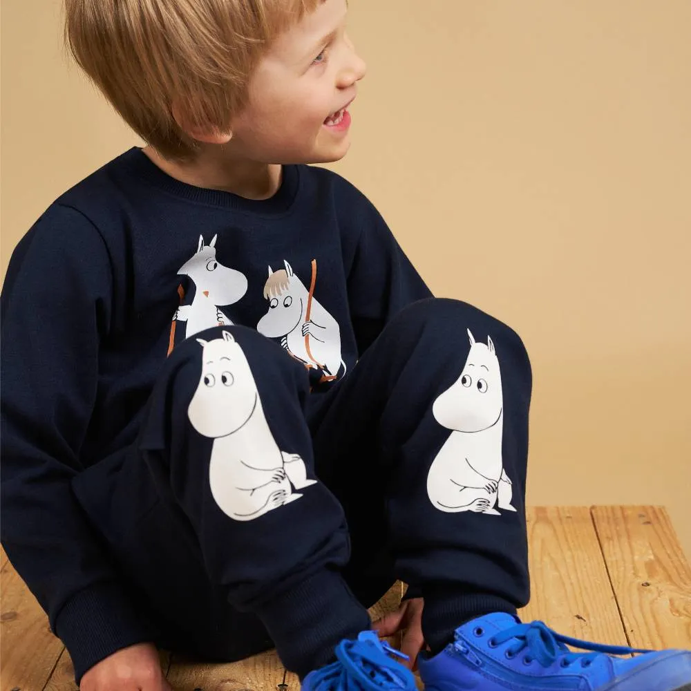 Moomintroll Adventure sweat enfant bleu marine coton