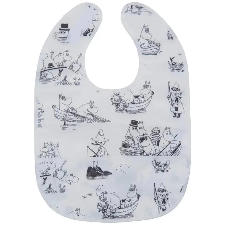 Moomin Archipelago bavoir noir et blanc en polyester