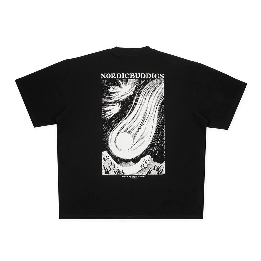 Moomintroll Comet T-shirt Unisexe Noir coton bio