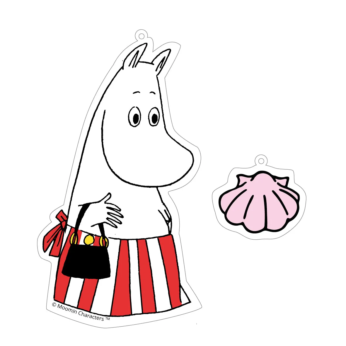 Moomintroll Moominmamma & Seashell réflecteur blanc 7 x 9 cm