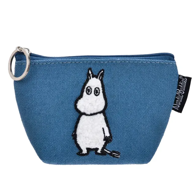 Moomintroll Standing porte-monnaie toile bleu 9 x 8 cm