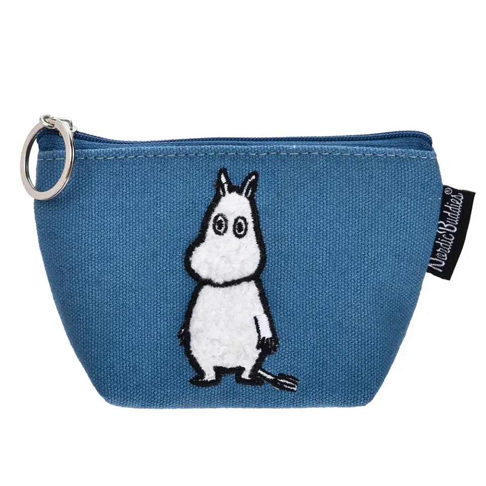 Moomintroll Standing porte-monnaie toile bleu 9 x 8 cm