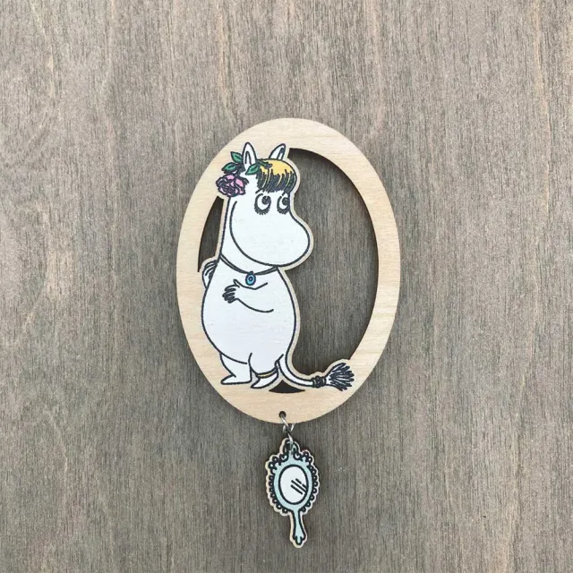 Moomintroll Snorkmaiden Pin's Magnétique 7 cm bois