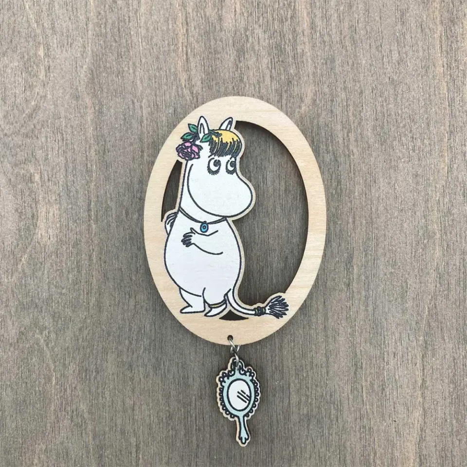 Moomintroll Snorkmaiden Pin's Magnétique 7 cm bois
