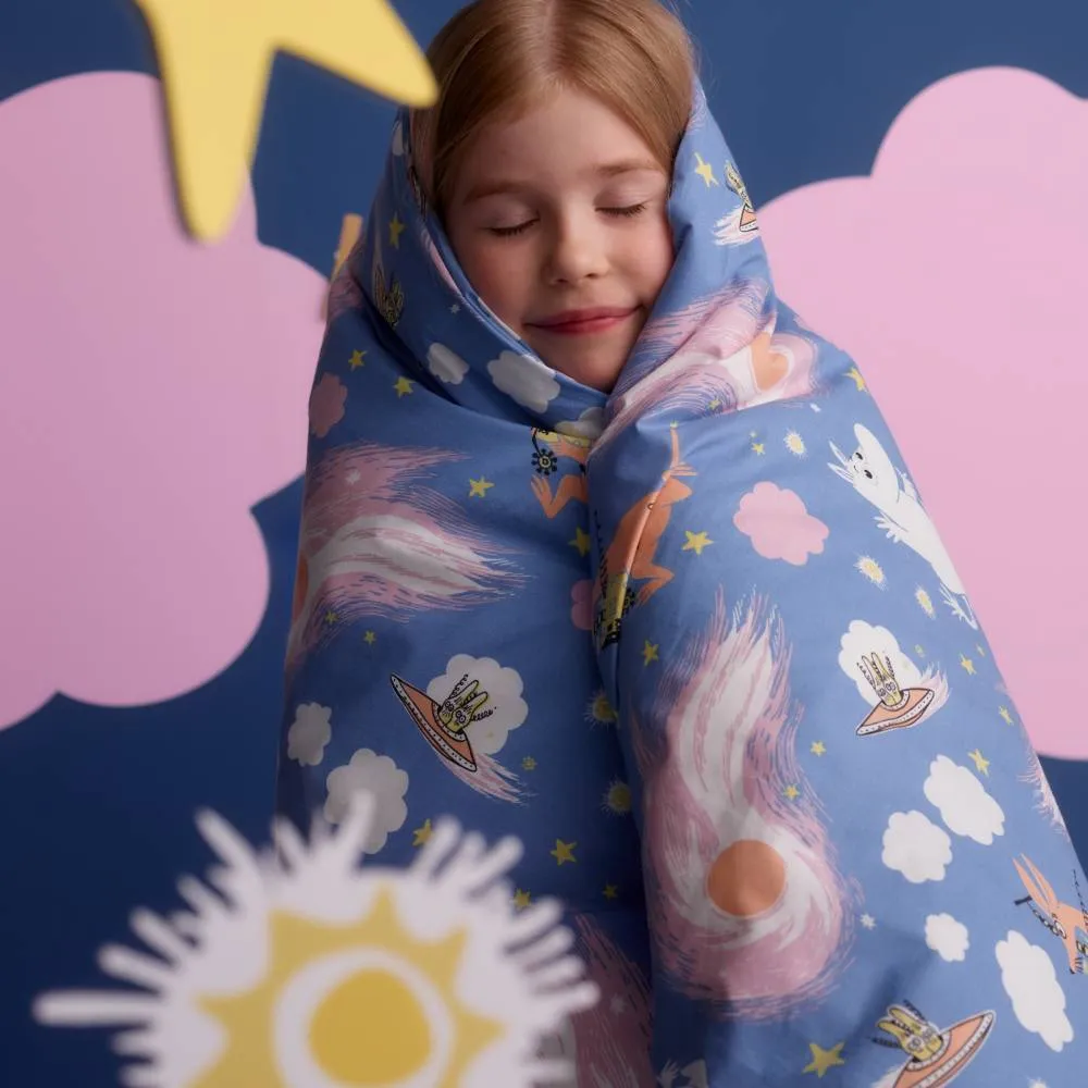 Moomintroll Space Adventure parure de lit bleue coton bio